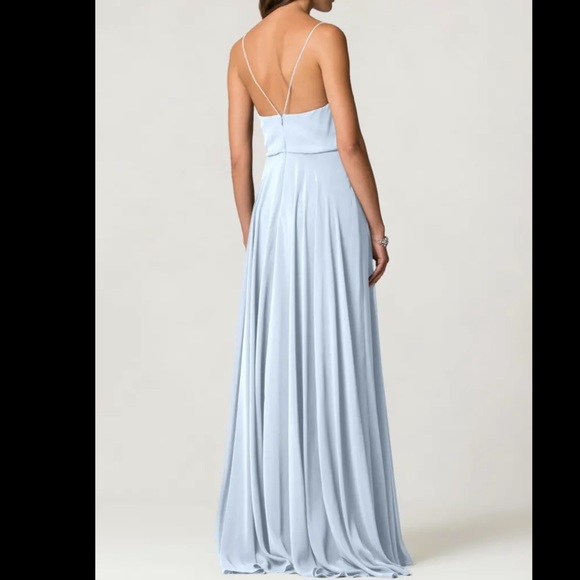 Jenny Yoo - Floor Length formal chiffon dress, prom, gown - Size 14 - light blue - Picture 4 of 16